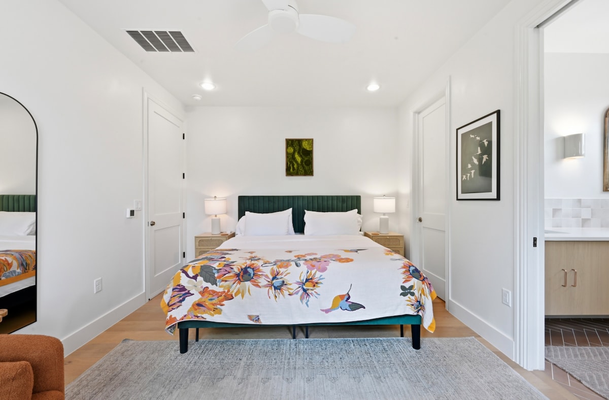 Luxury Guest Suite · Walk-in Shower · Cozy Patio