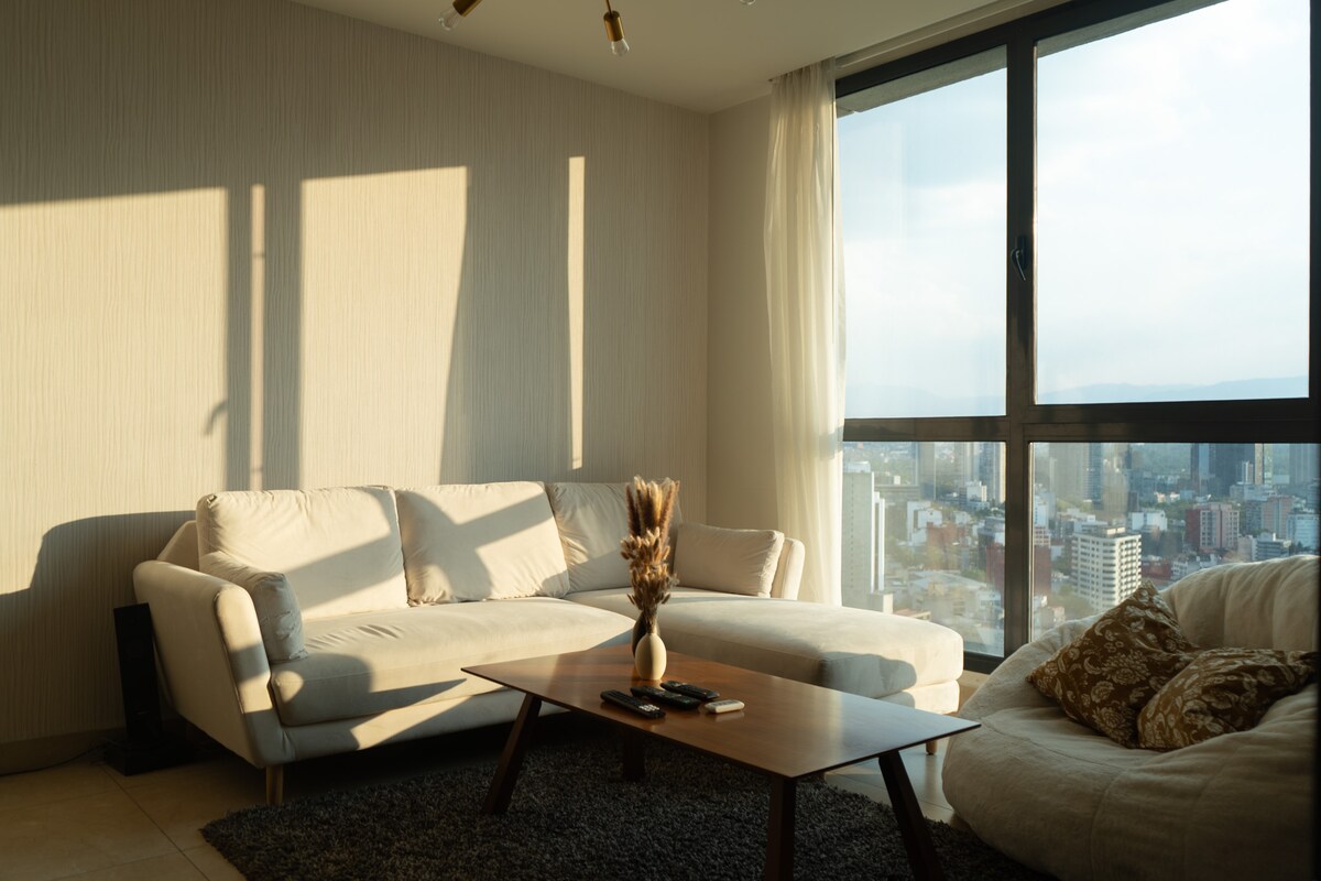 Top Airbnb: Sky-High Nuevo Polanco | Pool + Gym | Parking in Anahuác 1ª Sección