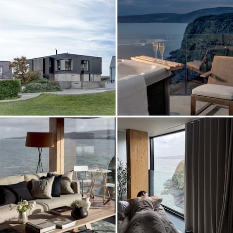 Edge House Wales-Beach front | Sea Views | Hot tub