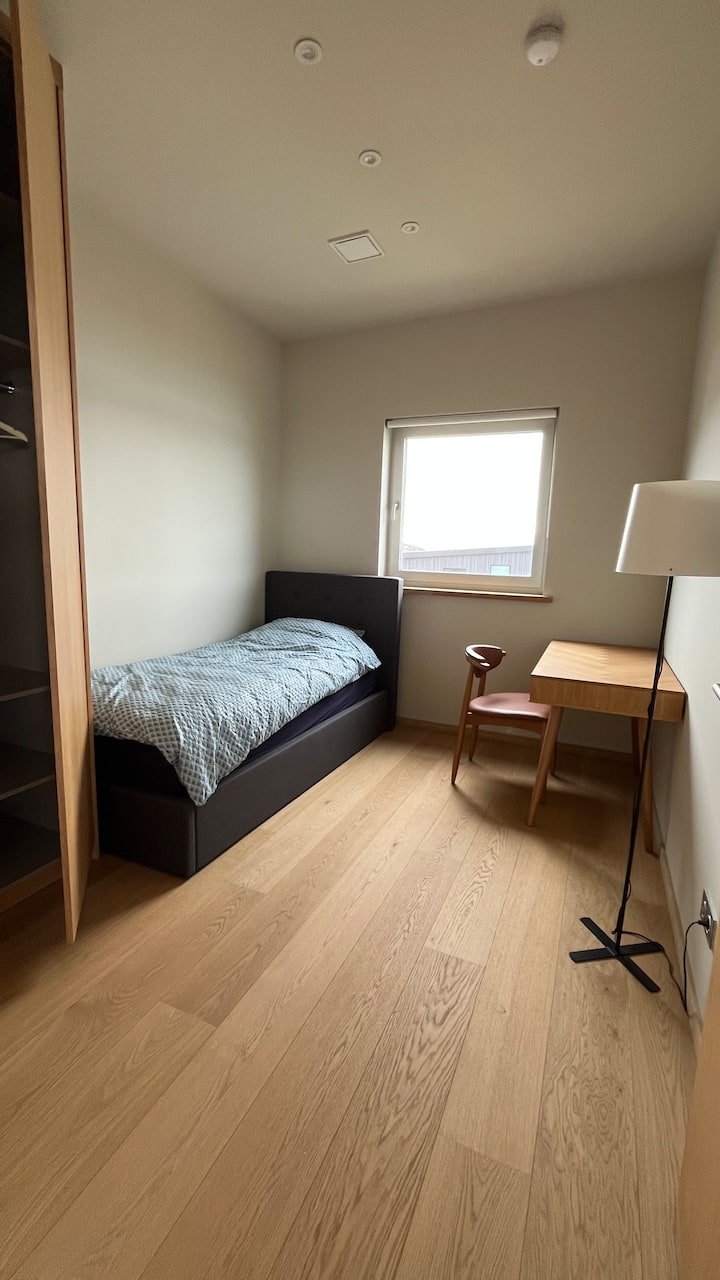 โต๊ะทำงานส่วนตัวที่มีแสงธรรมชาติส่องเข้ามามากมายจากทางใต้แม้กระทั่งในฤดูหนาว 