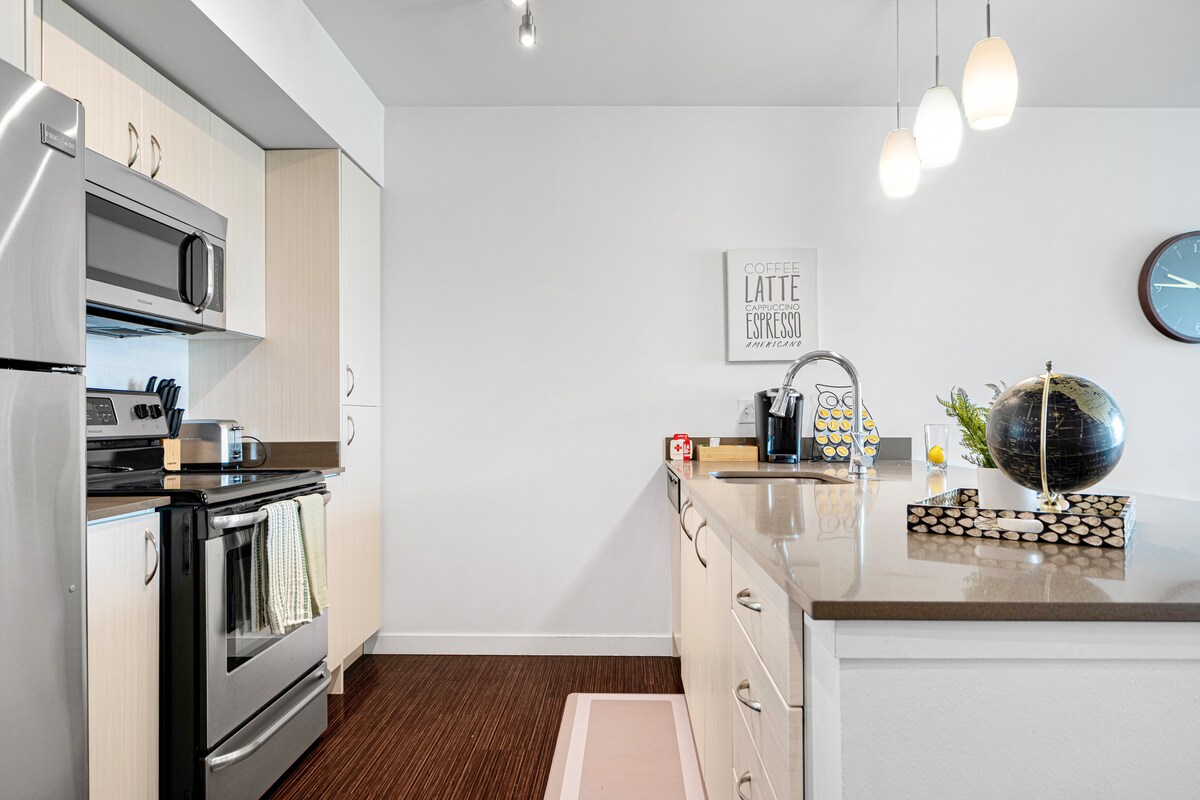 Stylish OceanView 1B1B w/Rooftop SpaceNeedle Views