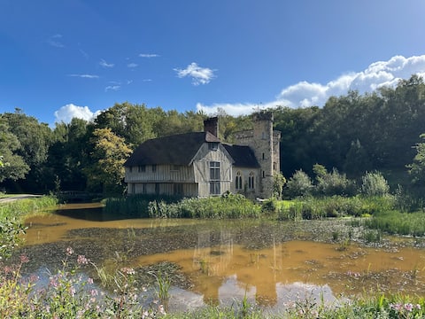 Quirky Castle on a lake in East Sussex