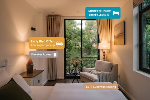 |Elevator|-Modern House-3BRs-10 Pax