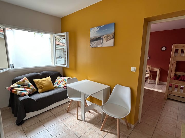 4 Pers, 2 Min Plage Centre, Pkg Clim Jardin Wifi - Lacanau Océan