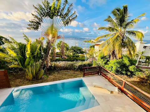 Residence Ti Chato 8 to 20 People - Sea View, Beach 50 m away