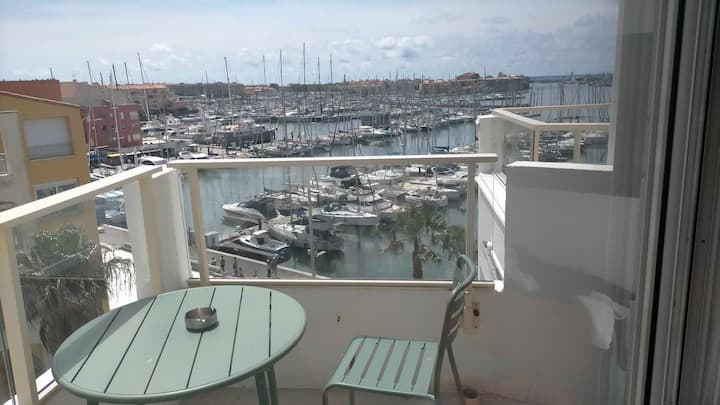 Studio Mezzanine Climatisé Vue Mer Au Centre Port - Agde