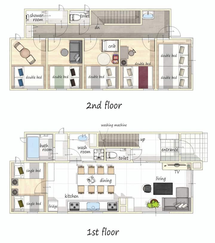 10 Min Nagoya / 6 Ch / 18 Pers / 2 Parkings - Nagoya