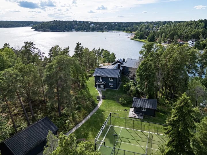 Archipelago Villa With Private Padel court & dock interior