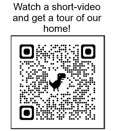 Scan de QR-code om een korte videotour van ons huis te bekijken of ga naar deze URL https://youtu.be/gO4jxTYwJI8