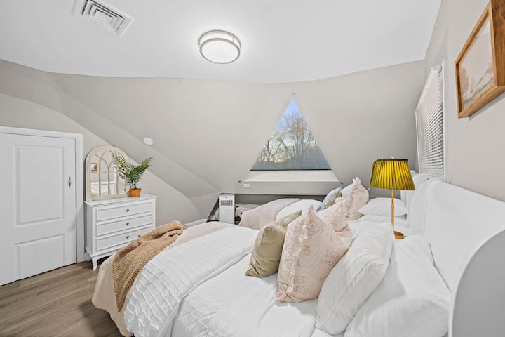 This sweet space has two twin beds and is ideal for kids or the single people in your group.