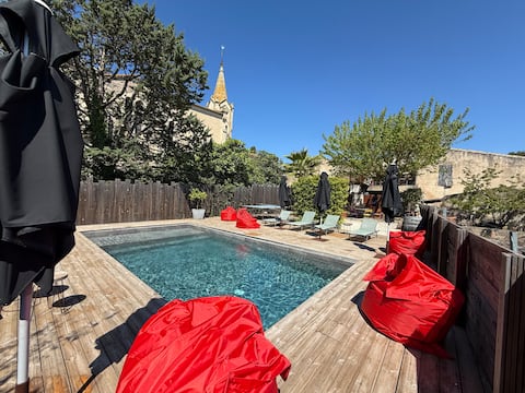 120 m2 house, heated pool, baby, ping-pong
