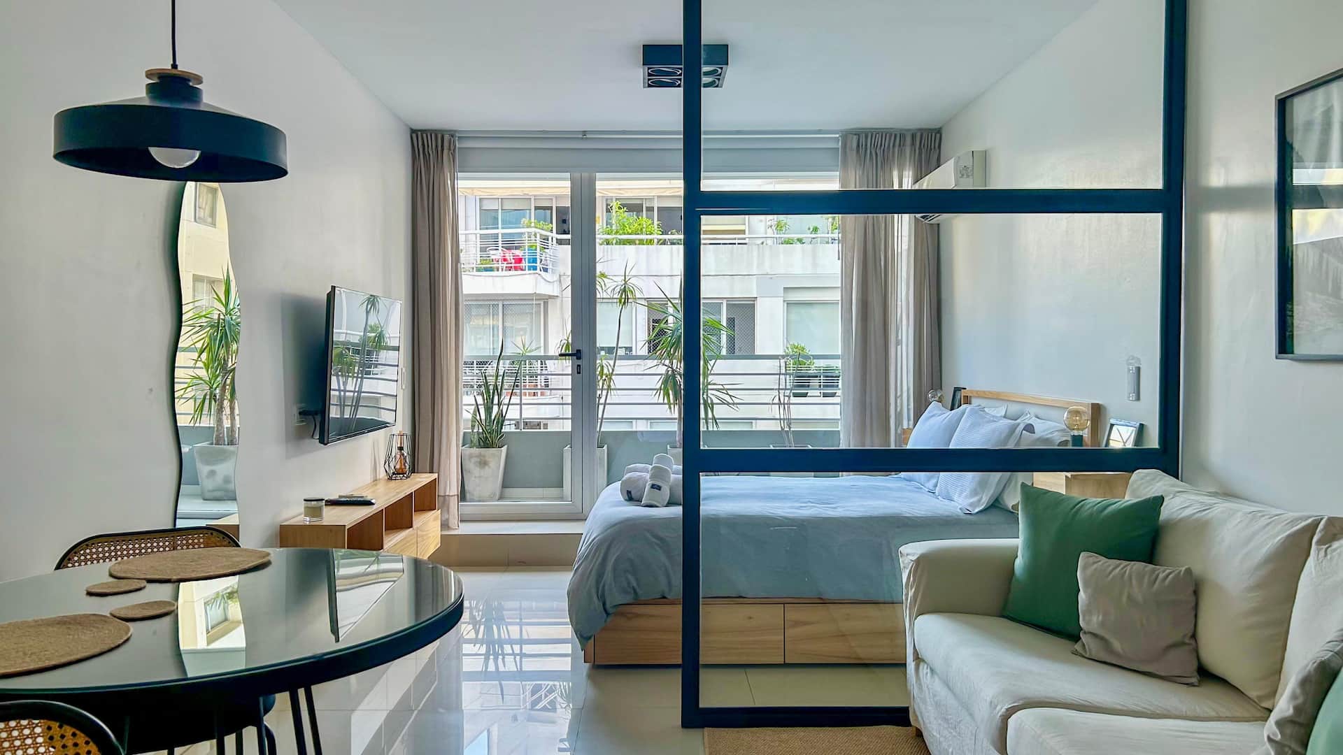 Furnished studio apartment in Palermo with 24-hour security