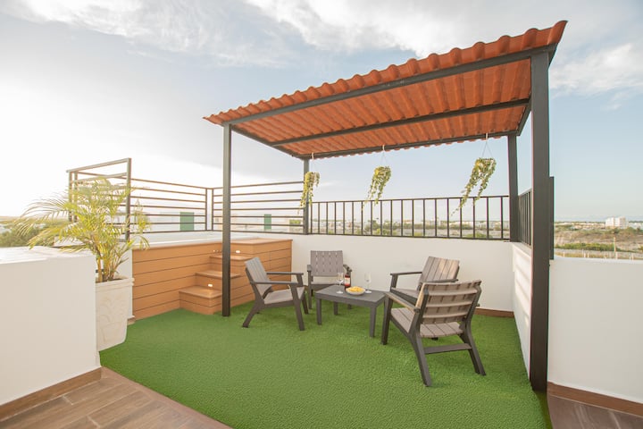 Penthouse Con Terraza Privada Cerca De Downtown - Punta Cana