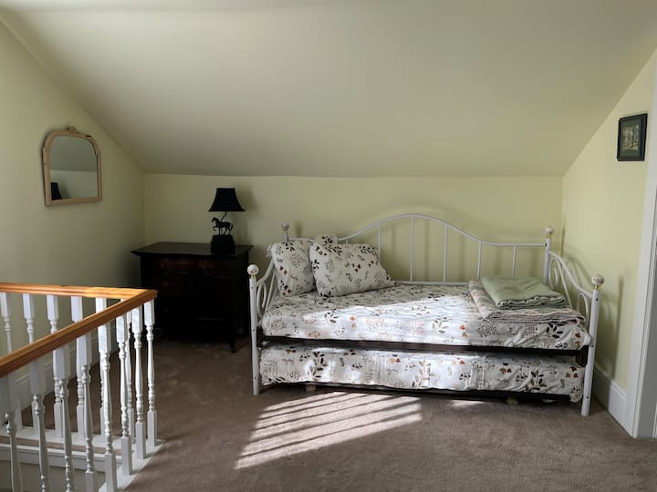 Sofá cama con cama individual y cama nido extraíble (capacidad para 2 personas). 