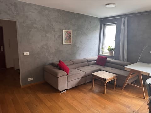 Top performing Airbnb: 76 m² Apt + Garage | 2 Beds | AC | Koneser in Warszawa
