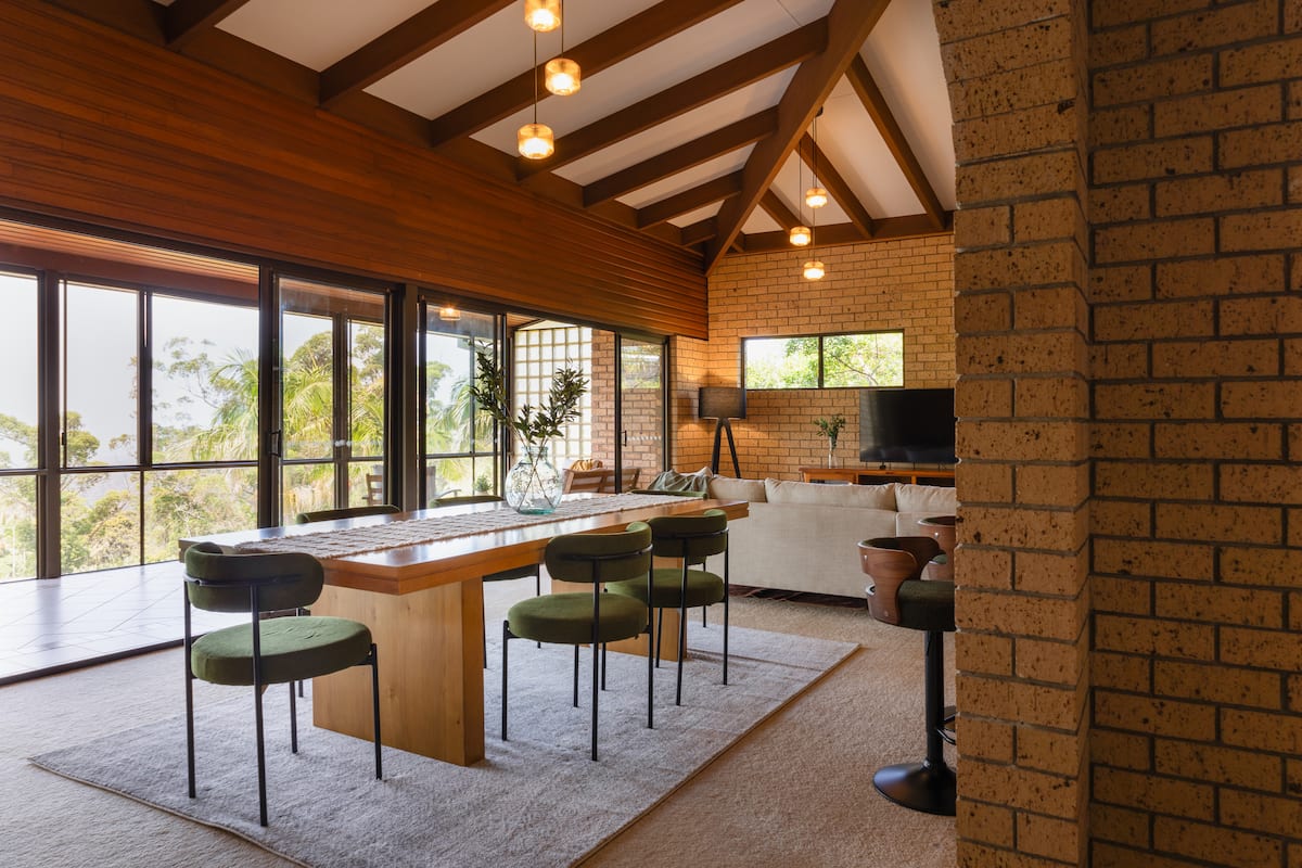 Tranquil mountain escape with bushland views — photo via the host's Airbnb listing