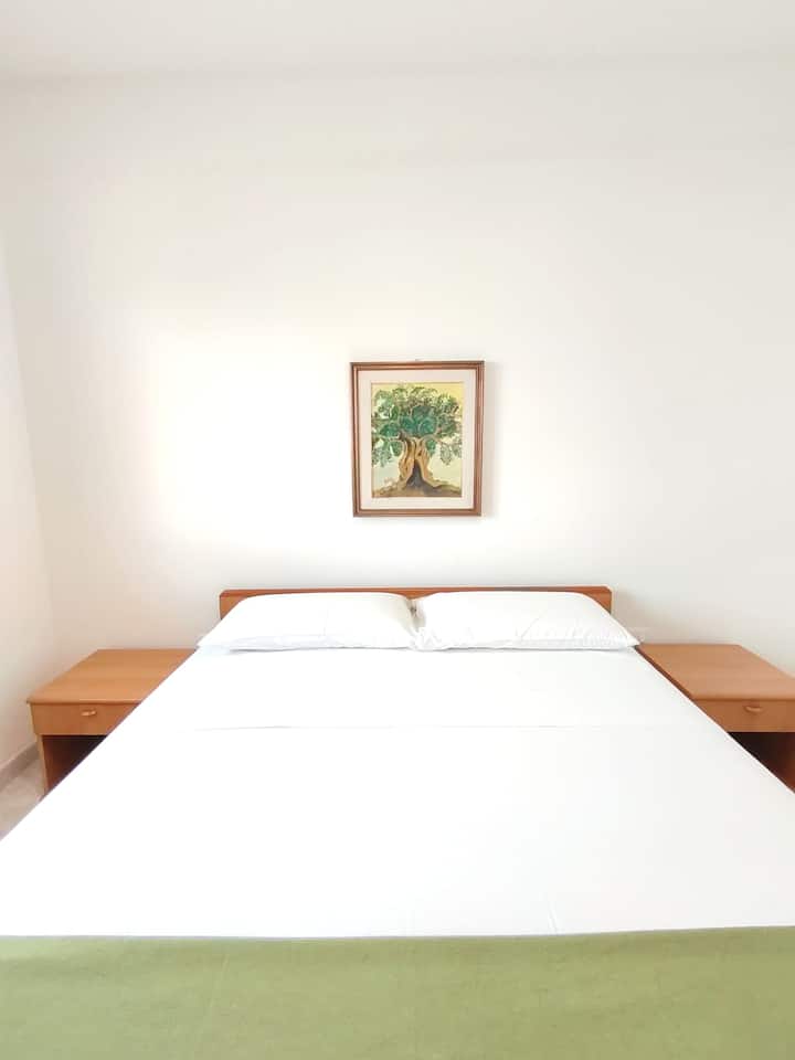Главниот кревет во куќата е брачен (king size).
