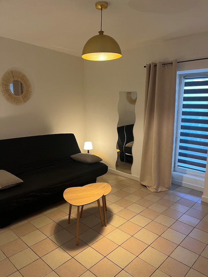 Kjo fotografi tregon dhomën e ndenjjes siç reklamohet. CLICLAC me shtroja me cilësi shumë të mirë. Ky apartament me 2 dhoma ofron një ambient të pastër.  Për t 'i bërë udhëtarët të ndihen mirë.