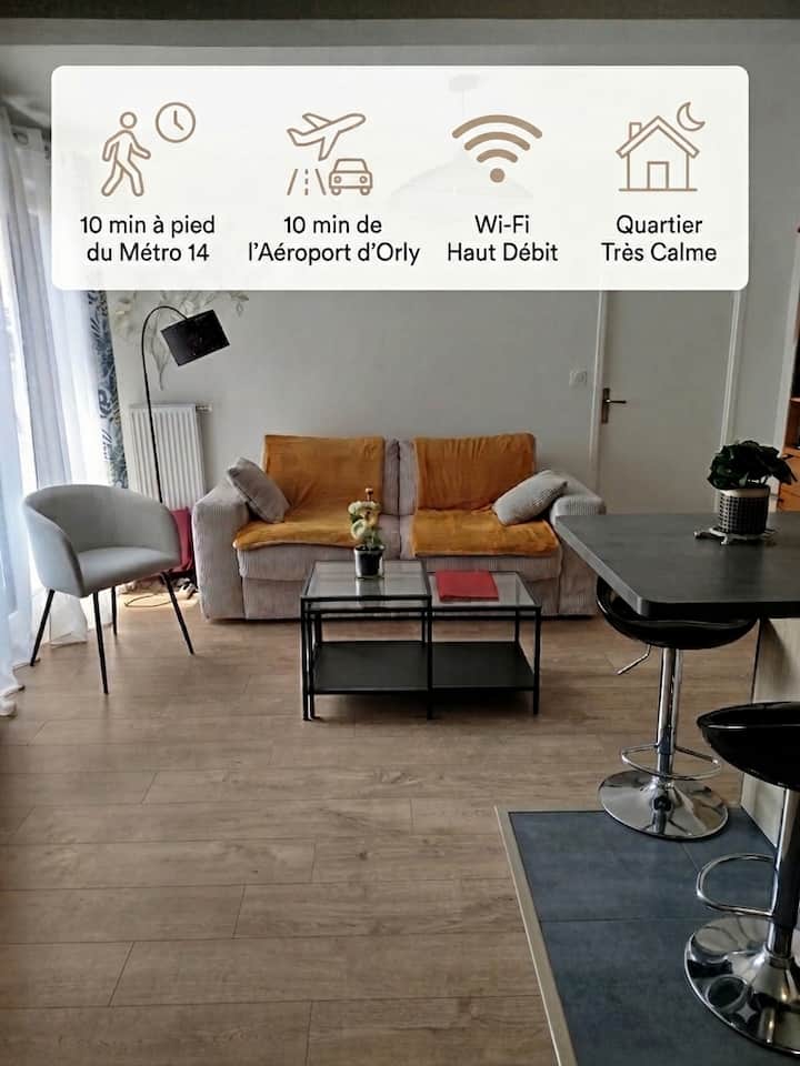 Appart 2chambres / Terrasse. 9min à Pied Métro 14 - Gentilly