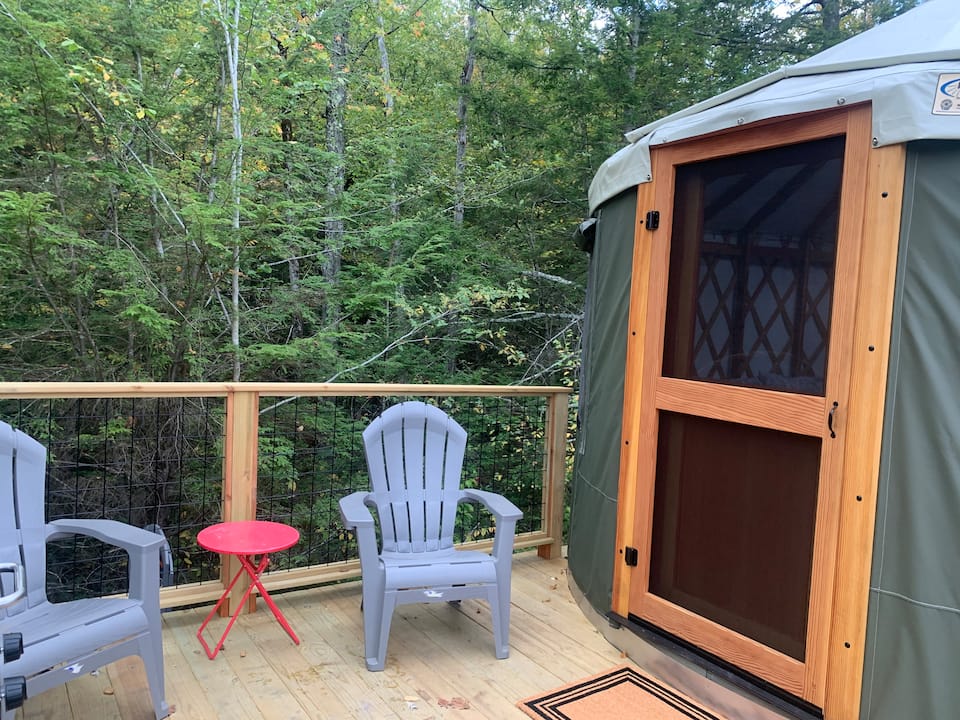 The Mutley yurt at REST Farm exterior