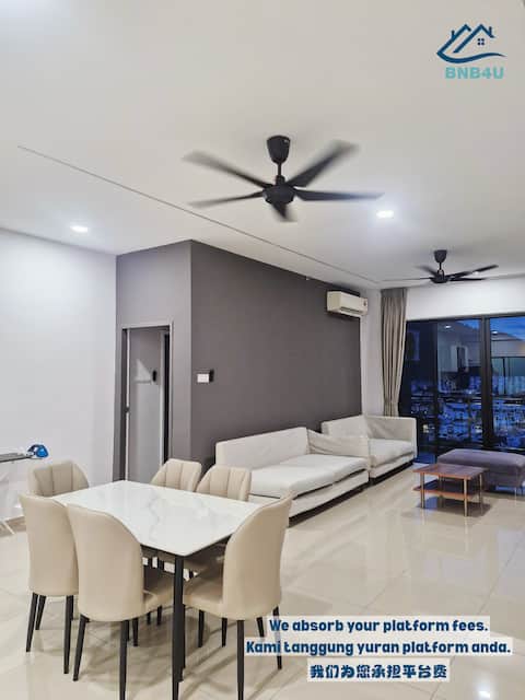 Minimalist Dual-Key Stay | 3+1 BR | Farlim, Penang