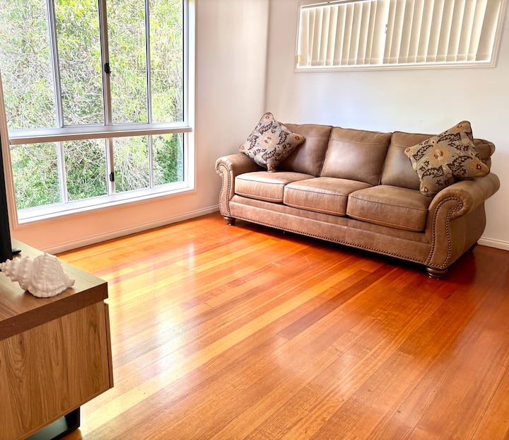 Upstairs living room with sofa bed.