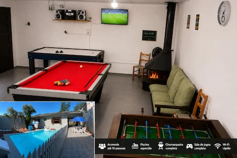 Solar-Heated Pool, Game Room, 500 m from the Beach