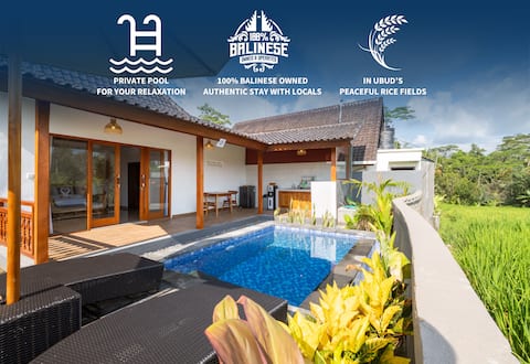 Serene Ubud Pool Escape Surrounded by Rice Fields
