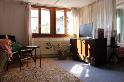 Popular Airbnb listing: the chickencoop - bright & quiet apartment in Spiez in Bern/Berne