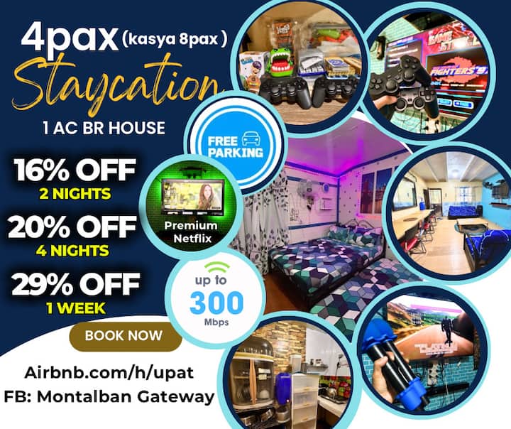 4pax 1 Ac Br House Parking, Games, Videoke + Cook - San Mateo