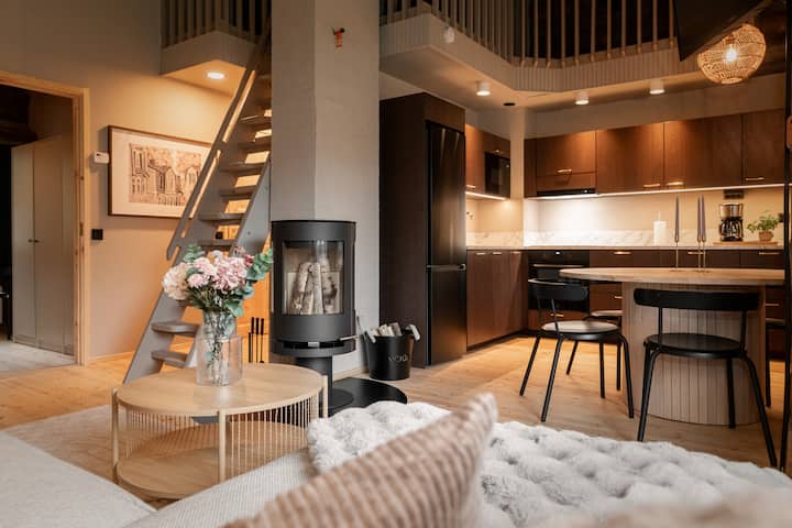 A closer look at Finnish Penthouse Apartment Layout With Loft