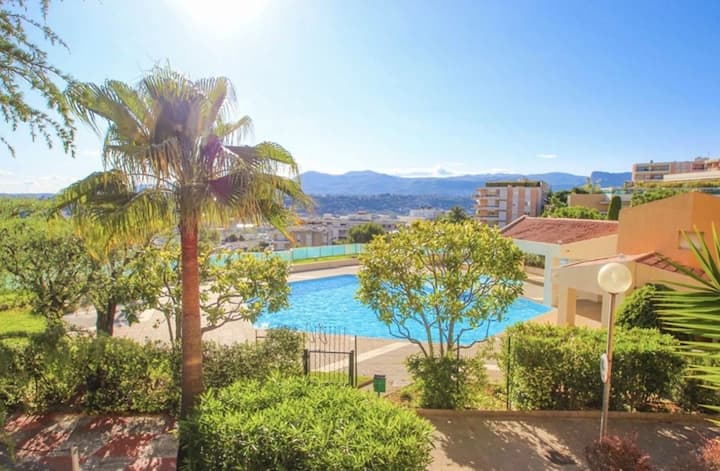 Le Cocon, Studio 3*, Vue Mer, Piscine - Nice Ouest - Saint-Laurent-du-Var