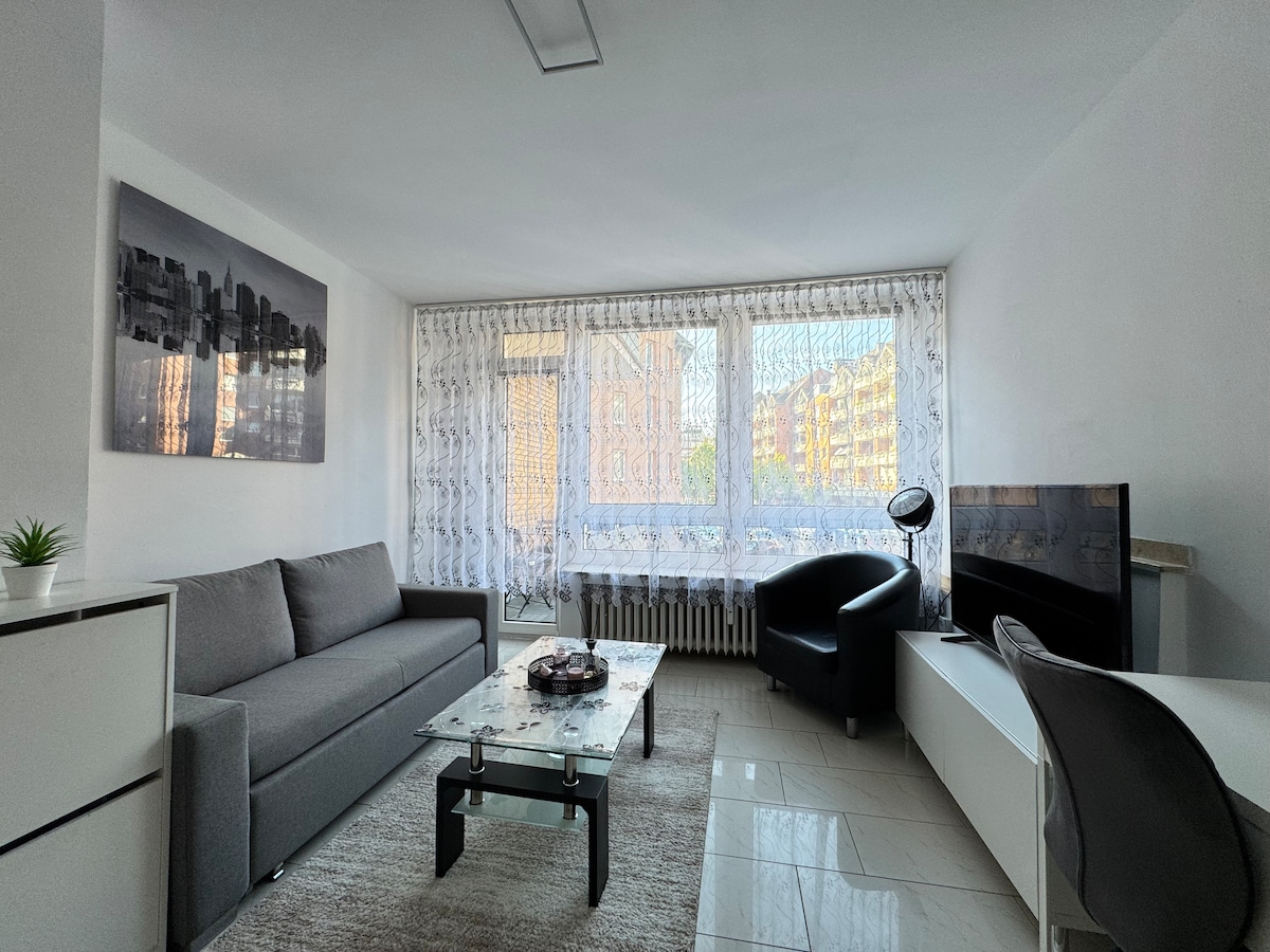 Modern city apartments in the center of Düsseldorf