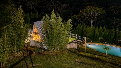 Private glamping with pool and mountain view