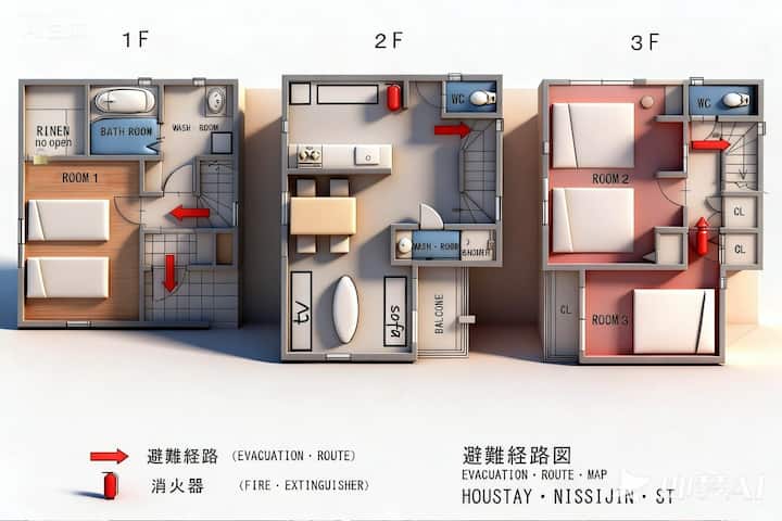 St ｜西新駅近く新しい90㎡｜8名まで泊まれる広々ハウス｜駐車無料｜バス二つトイレ二つ｜商店街近く - Fukuoka Prefecture, Japan