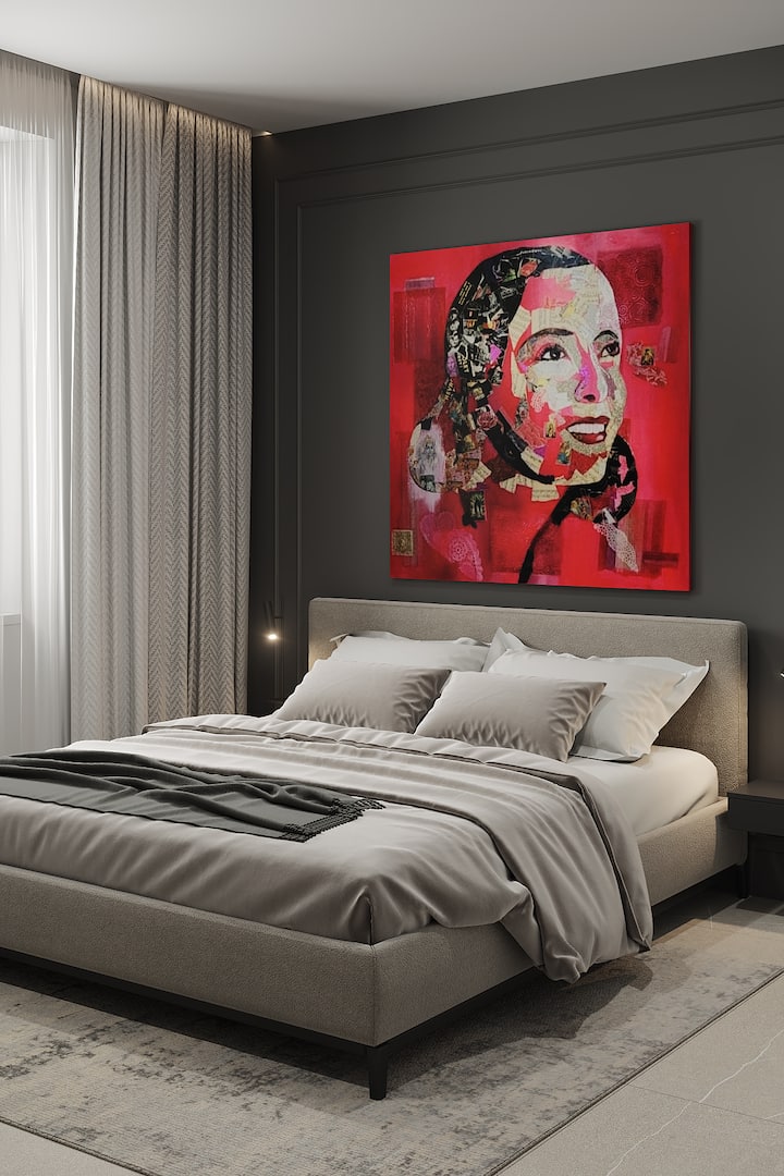 Dormitorio principal: relájate en una cama tamaño king con una decoración artística y una iluminación serena, ¡un refugio perfecto! Sábanas suaves y toallas esponjosas.