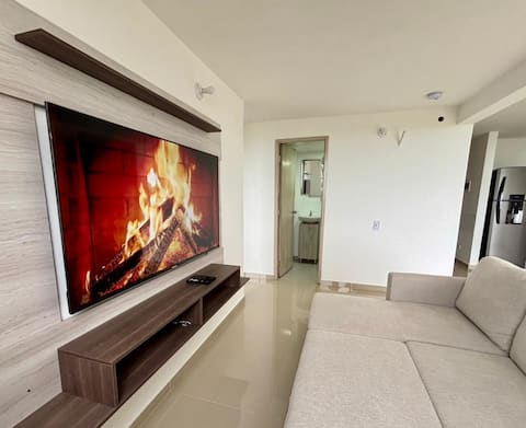 Top performing Airbnb: Cozy Apartment with 180° View of Swamp, River and Sea in Puerto Colombia
