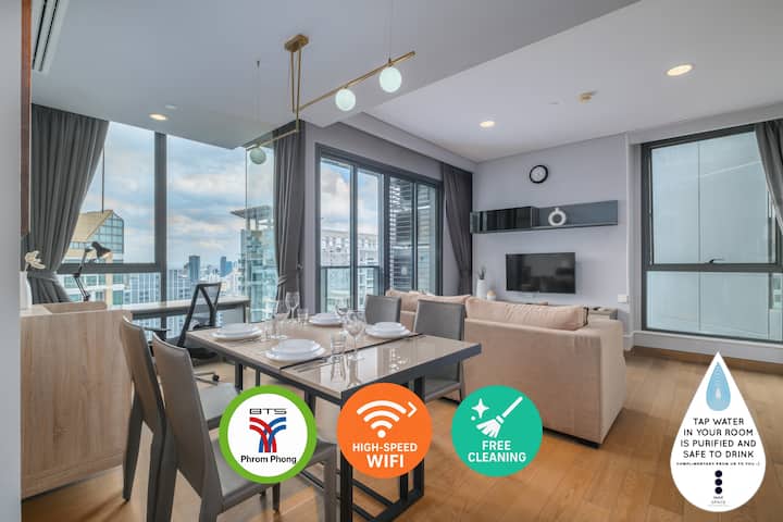 2br Skyline View | Walk To Bts Phrom Phong & Malls - Bangkok