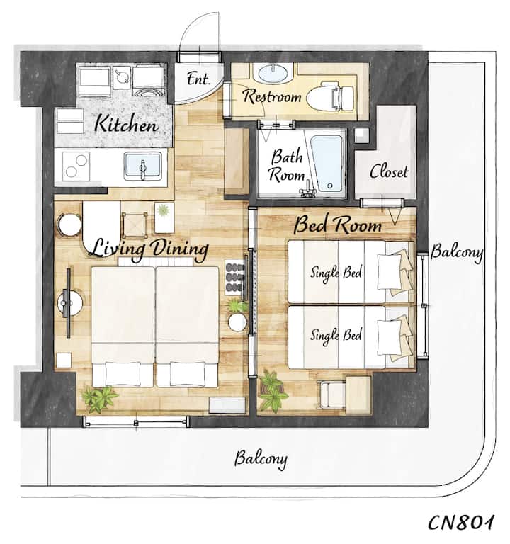 Near Park / 2 Min Station / Airport Bus / Susukino - 홋카이도