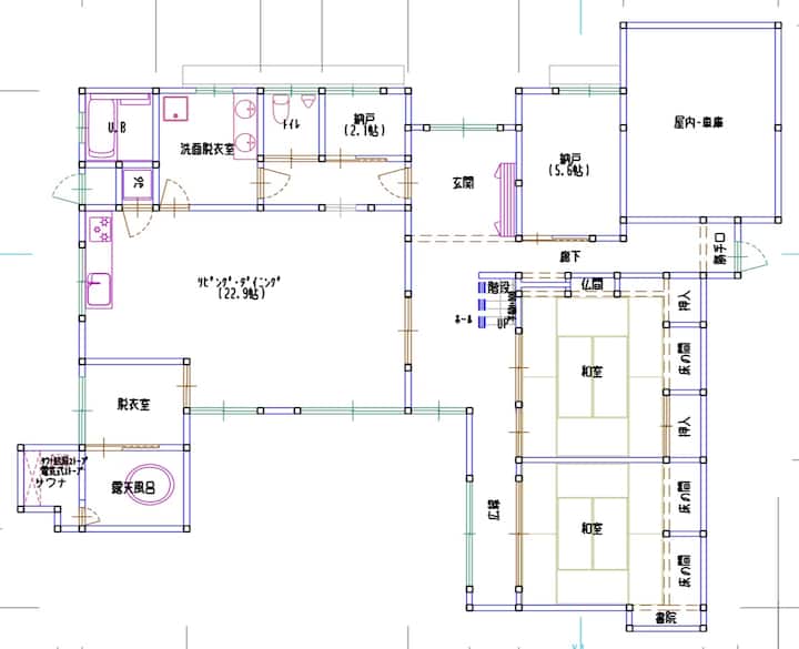 【10人まで宿泊可】日本庭園の中でサウナと露天風呂/100年の歴史ある日本建築物/無料駐車場6台有 - Takayama