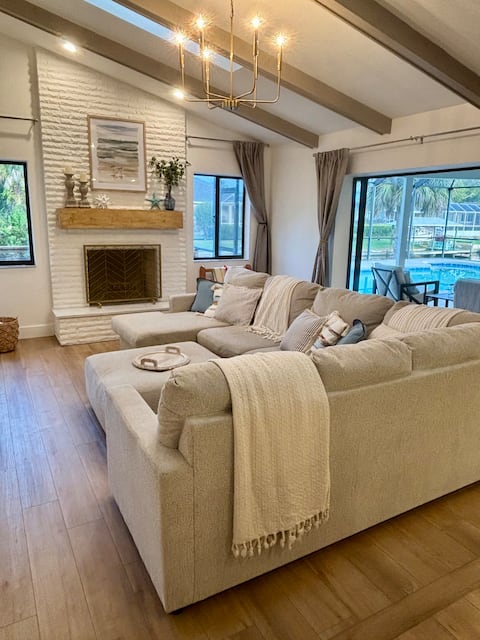 Popular Airbnb listing: Waterfront Beach Family Home Heated Pool Game Room in Palm Coast