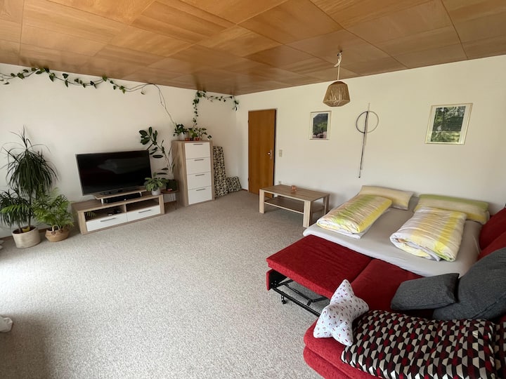 ห้องนั่งเล่นพร้อมเตียงโซฟาสำหรับ 2 คน