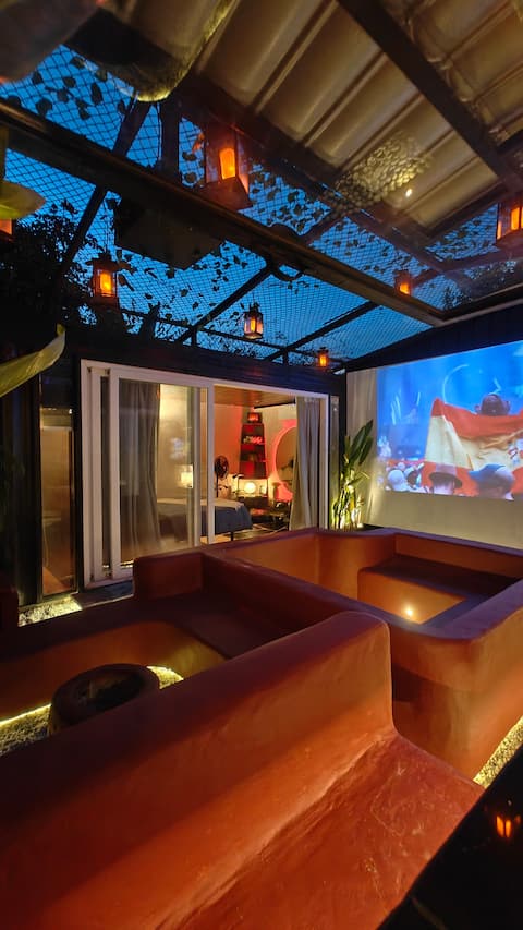 The Sky Fire Lit Container Home