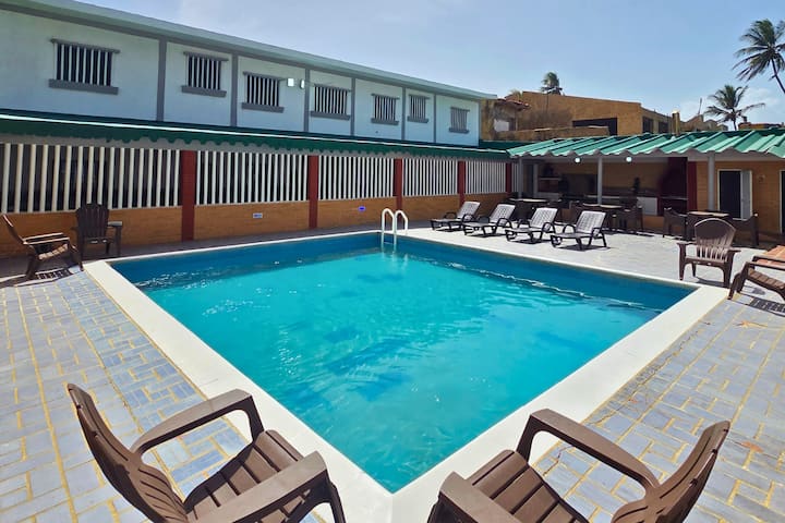 Tucacas Oceanfront Pool and Beach View