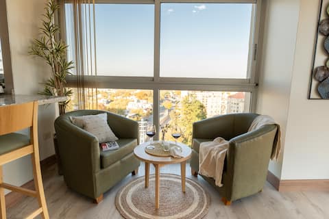Panoramic windows overlooking the Andes and the city | High-rise location