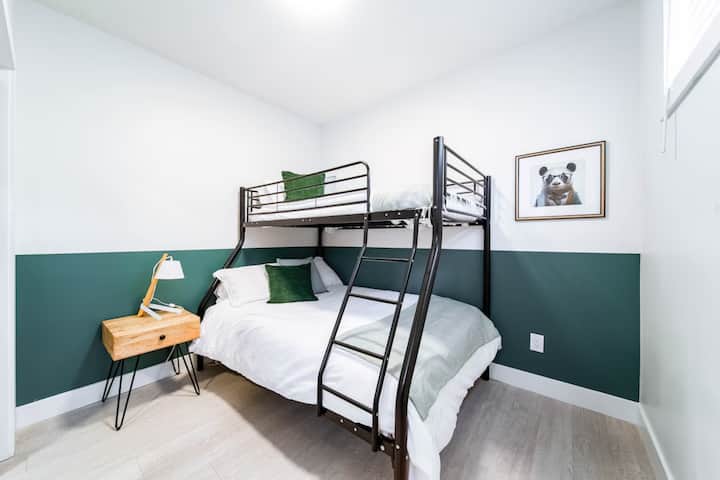 This bunk room was built for sibling sleepovers, cousin hangouts, or maximizing bed space for big family trips.