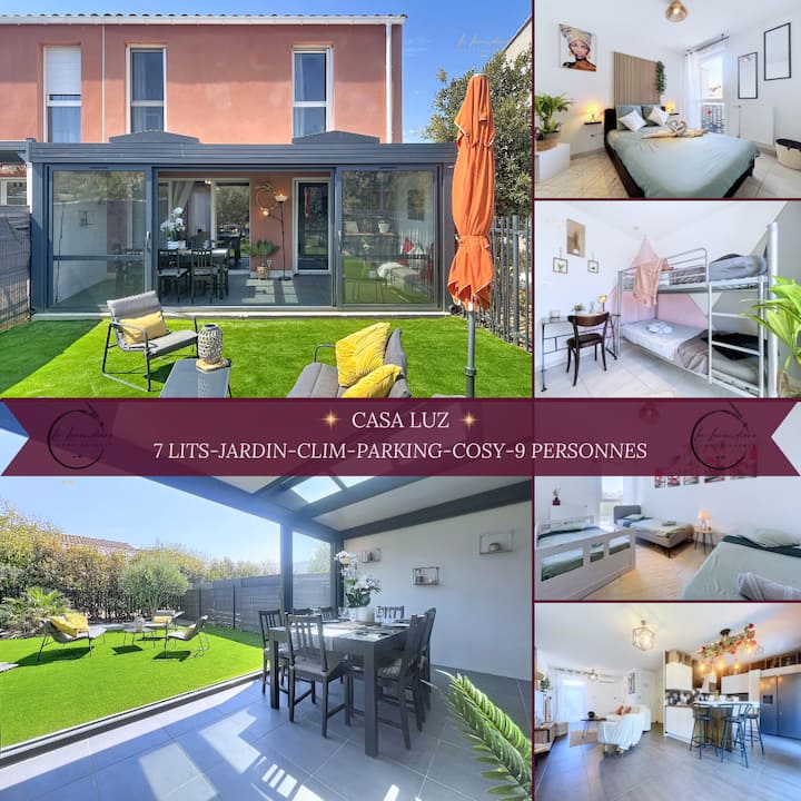 Casa Luz - 9 Personnes | Cosy | Jardin | 7 Lits - Istres