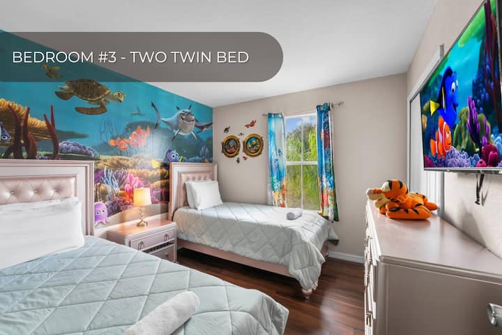 Habitación n.º 3: Twin Comfort: con dos acogedoras camas individuales, esta habitación luminosa y sencilla es perfecta para niños, amigos o invitados adicionales.