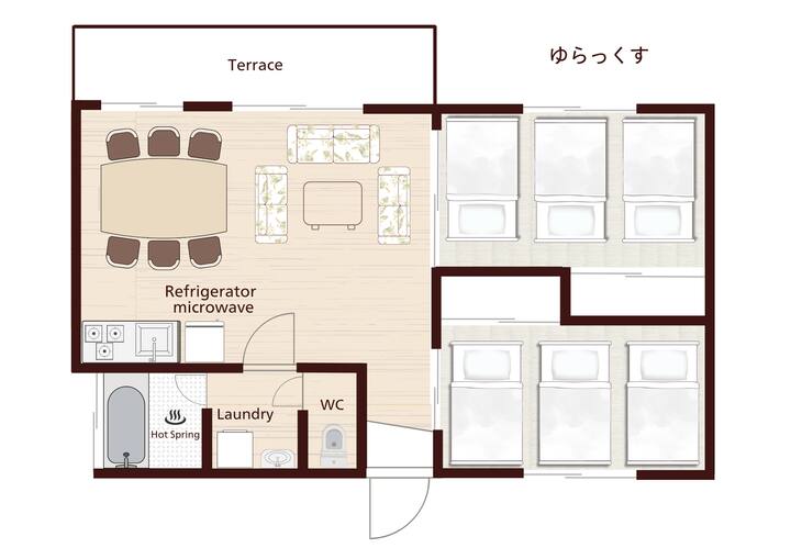 【連泊割10％off】源泉掛け流し温泉付き一棟貸切宿  「ゆらっくす」／最大6名 - Kusatsu