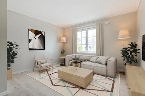 Popular Airbnb listing: Newly renovated apartment with patio & parking in Larvik